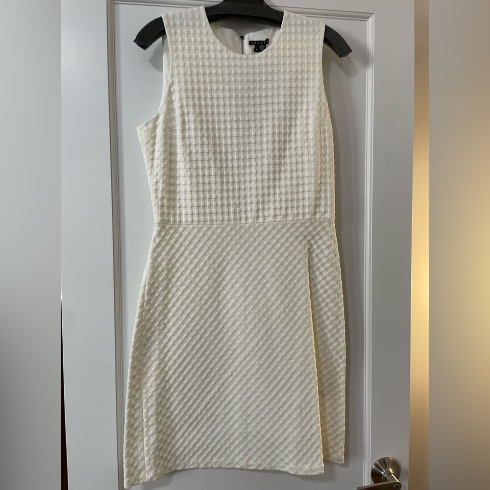 Theory Raneid K white textured dress